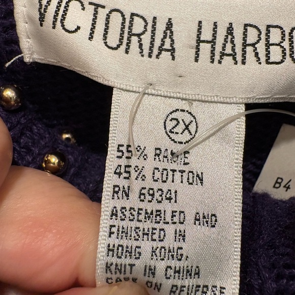 Vintage Chic Purple Sweater with Gold Embellishments - Picture 3 of 5